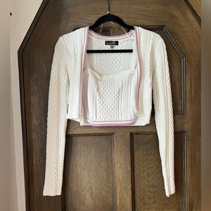 Cropped Sweater/Jacket Combo